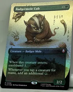 Badgermole Cub Borderless Foil - Magic The Gathering Avatar - FREE SHIPPING - Image 1