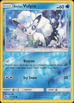 Pokemon - Alolan Vulpix #21/145 - SM - Guardians Rising Reverse Holo - Image 1