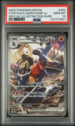 2025 POKEMON DRI EN-DESTINED RIVALS #232 CYNTHIA'S GARCHOMP EX PSA 10 - Image 1