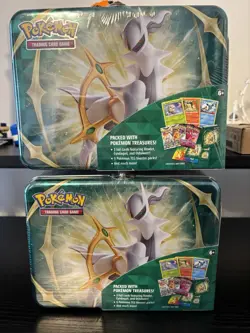 LOT OF 2 Pokemon TCG Arceus Collector Chest Lunchbox Tin Spring 2022 sealed - Image 1