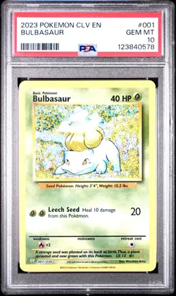 PSA 10 GEM MINT Bulbasaur 001/034 CLV Classic Box Holo Rare Pokemon TCG 2023 - Image 1