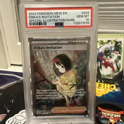 2023 PSA 10 GEM MT Pokemon Erika's Invitation 203/165 Special Illustration Rare - Image 1