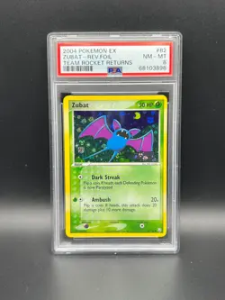 Pokemon PSA 8 NM-MT Zubat 82/109 EX Team Rocket Returns Rev Holo 2004 S#3898 - Image 1