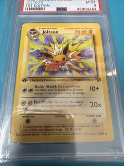Pokemon 1999 Jungle 1st Edition Jolteon Non Holo 20/64 PSA 9 - Image 3