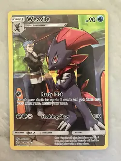Near Mint Weavile - 238/236 - Secret Rare Pokemon Cosmic Eclipse - Image 1