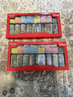 (2) Pokemon TCG Costco Prismatic Evolutions 8 pack mini Tins / NEW / SEALED - Image 1