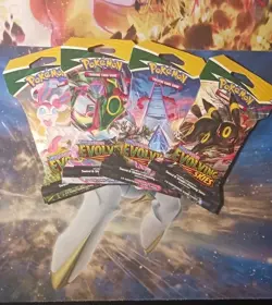 Pokemon Evolving Skies Sleeved Booster Pack Complete Art Set Of 4 Packs. - Image 1