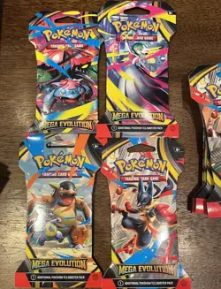Pokemon TCG (4) Mega Evolutions Sleeved Booster Packs - Full Art Set SEALED! - Image 1