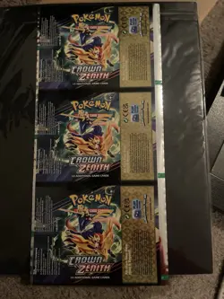 Authentic Uncut Crown Zenith Booster Pack Wrapper Foil Sheet Pokemon - - Image 1