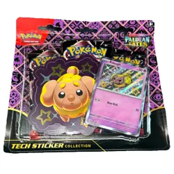 Pokemon Paldean Fates Tech Sticker Collection 3 Booster Pack Blister- Fidough - Image 1
