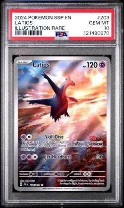 PSA 10 Pokemon TCG Latios Illustration Rare Card 203/191 Surging Sparks - Image 1