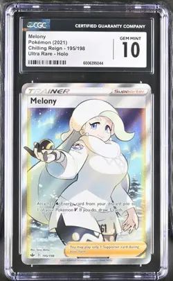 CGC 10 Chilling Reign Pokemon TCG Melony #195 - Image 1
