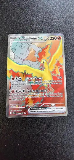 Pokemon TCG Team Rocket's Moltres ex 208/182 Destined Rivals Holo Full Art NM - Image 1