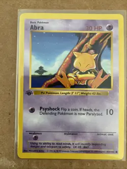 Pokemon TCG Abra Base Set 43/102 1st Edition Never Played Near Mint - Image 1