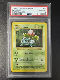 1999 Pokemon Game Ivysaur #30 Shadowless PSA 8 - Image 1