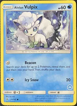 Alolan Vulpix 21/145 SM Trainer Kit: Alolan Sandslash & Alolan Ninetales Pokemon - Image 1