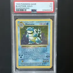 1999 Pokemon Base Set Blastoise Holo - Shadowless - PSA 3 - Image 5