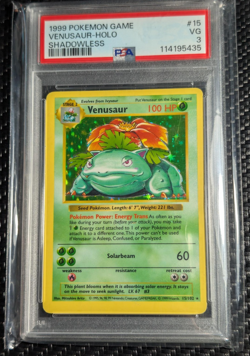 1999 Shadowless Venusaur #15 Holo Rare Base Set Pokemon Card PSA 3 VG - Image 2