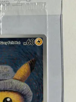 Pokemon Pikachu with Grey Felt Hat SVP 085 Van Gogh Promo Card - Sealed - Image 4