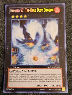 Number 57: Tri-Head Dust Dragon - NUMH-EN030 - Secret Rare - 1st Edition VLP - Image 1