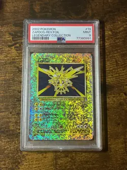 PSA 9 MINT Pokemon TCG Zapdos 2002 Legendary Collection Reverse Holo Card 19/110 - Image 1