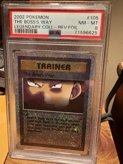 2002 Pokemon Trainer Card The Boss's Way Legendary Collection Foil PSA 8 - Image 1