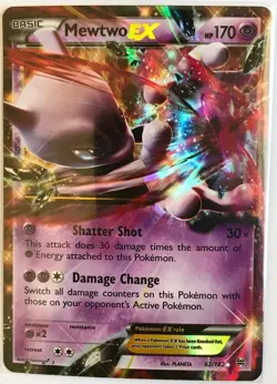 Mewtwo EX ULTRA RARE 62/162 Pokemon XY Breakthrough Holo TCG Card NM 2015 - Image 1