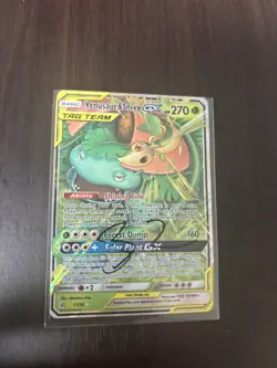 Pokemon TCG Venusaur and Snivy GX Card 1/236 Tag Team Cosmic Eclipse NM/M - Image 1