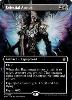 MTG Celestial Armor (Borderless) Normal NM Foundations Magic 295 - Image 1