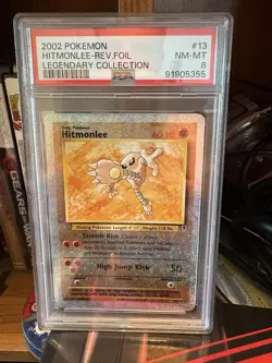 2002 Pokemon Hitmonlee Rev. Foil Legendary Collection #13 NM-MT PSA 8 - Image 1
