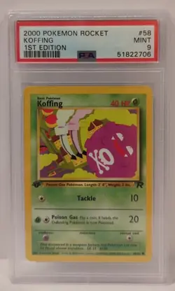 Koffing 2000 Pokemon Rocket 1st Edition #58 PSA 9 Mint - Image 1