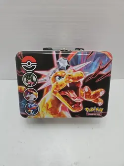 Pokemon Scarlet & Violet Charizard Collectors Empty Tin Lunch Box - Image 1