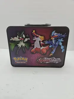 Pokemon Scarlet & Violet Charizard Collectors Empty Tin Lunch Box - Image 3