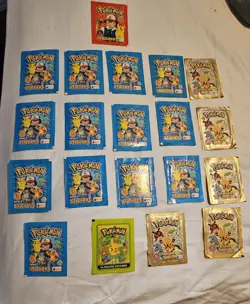 Pokemon - Merlin Series 1 2 3 7 Sticker Packs 2000 - TOPPS New Sealed - Image 1