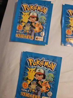 Pokemon - Merlin Series 1 2 3 7 Sticker Packs 2000 - TOPPS New Sealed - Image 3