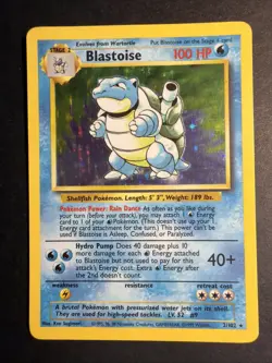 1999 Pokemon TCG Blastoise #2 Base Set Unlimited Holo Rare WOTC - MP - Image 1