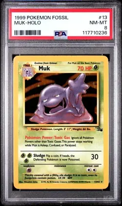 PSA 8 - 1999 Pokemon Fossil MUK HOLO #14 (0236) - Image 1