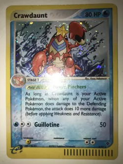 Pokemon TCG Crawdaunt - 3/97 - Ex Dragon - Holo Rare - 2003 HP Crease - Image 1
