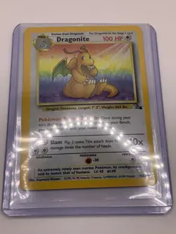Pokemon Unlimited Fossil Set Holo Rare Dragonite LP/NM #4/62 - Image 1