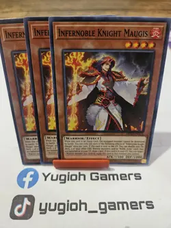 Yu-Gi-Oh Infernoble Knight Maugis X3 Different Sets 1st Common Light Played - Image 1