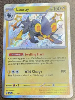 Luxray 137/091 Paldean Fates Shiny Rare Holo Pokemon Card - Image 1