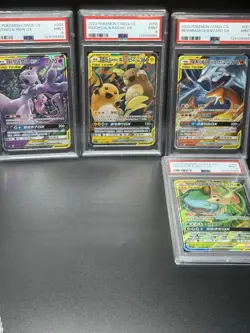 Chinese Tag Team Pokemo Cards Lot PSA 9 Mew Mewtwo Raichu Charizard Venusaur - Image 1