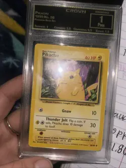 Pokemon TCG Pikachu Yellow Cheeks Shadowless Card 58/102 Base Set - Image 1
