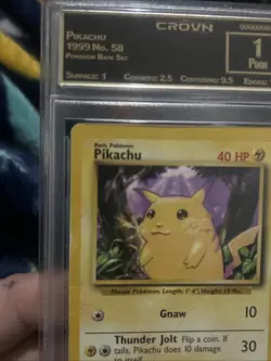 Pokemon TCG Pikachu Yellow Cheeks Shadowless Card 58/102 Base Set - Image 5