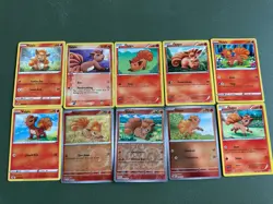 Pokemon Vulpix Card Lot Of 10 Commons Reverse Holos Mega Evolution Etc. - Image 1