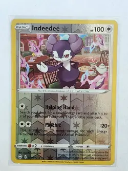 Indeedee #56/72 Shining Fates Reverse Holo Rare Pokemon Card - Image 1
