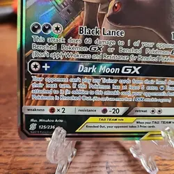 Pokemon TCG Umbreon & Darkrai GX Holo Card 125/236 Sm-Unified Minds Tag Team - Image 4