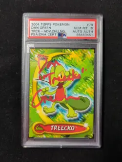 2004 Pokemon Advance Challenge #79 Treecko Signed Autographed Dan Green PSA 10 - Image 1