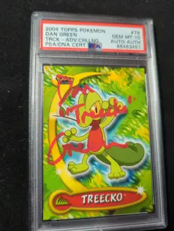 2004 Pokemon Advance Challenge #79 Treecko Signed Autographed Dan Green PSA 10 - Image 2