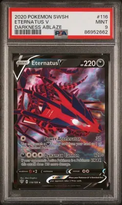 2020 Pokemon Darkness Ablaze Eternatus V HOLO RARE EXTENDED ART PSA 9 MINT #116 - Image 1